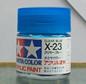 田宮水性漆 X-23 透明藍色(亮光)